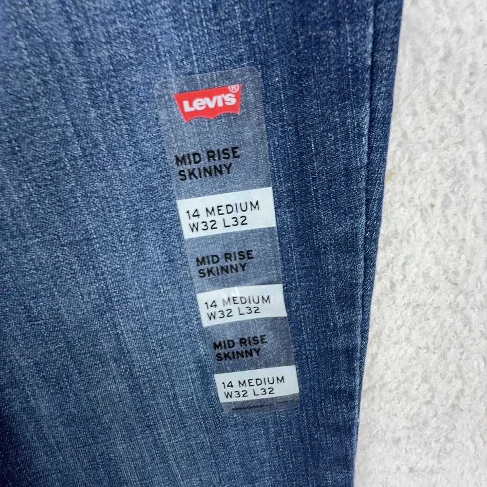 Levis Classic Mid-Rise Skinny Jeans Women 14 Medium W32 L32 Blue Denim 585750166 - Picture 9 of 9